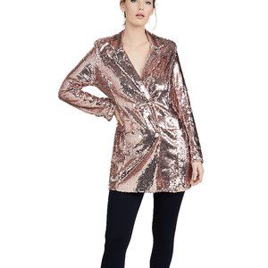 Endless Rose sequin double-breasted blazer mini dress.